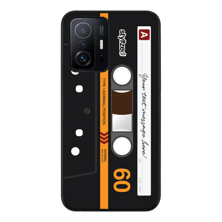 Xiaomi 11T Pro 5G / Rugged Black Phone Case Custom Retro Cassette Tape Phone Case - Xiaomi - Stylizedd