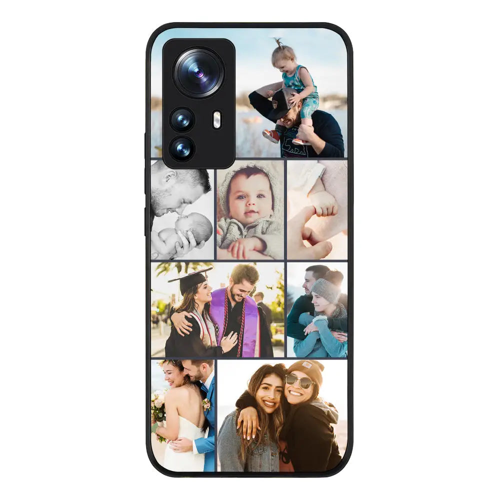 Xiaomi 12 Lite / Rugged Black Phone Case Personalised Photo Collage Grid Phone Case - Xiaomi - Stylizedd