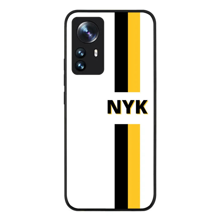 Xiaomi 12 Pro Rugged Black Custom Striped Monogram Phone Case - Xiaomi - Stylizedd.com