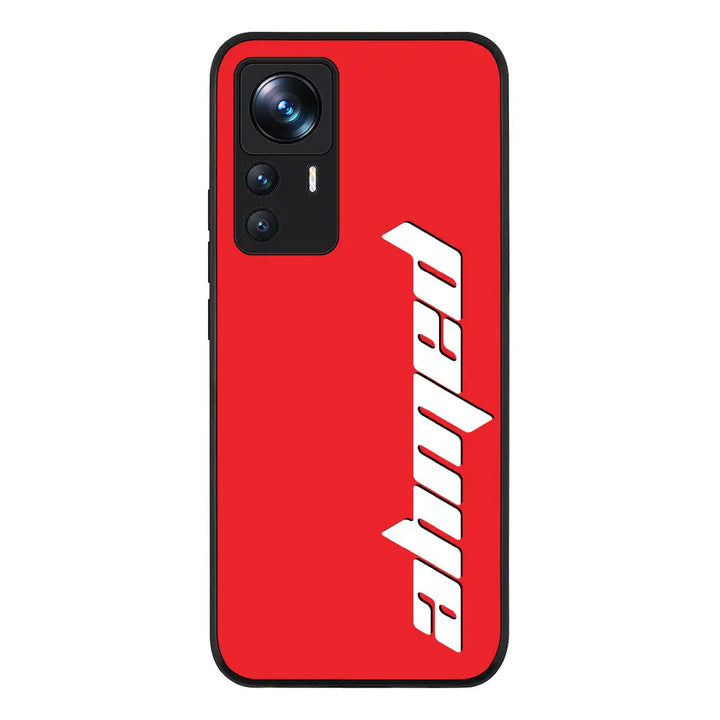 Xiaomi 12T / 12T Pro Rugged Black Custom Text, Vertical Name Phone Case - Xiaomi - Stylizedd.com