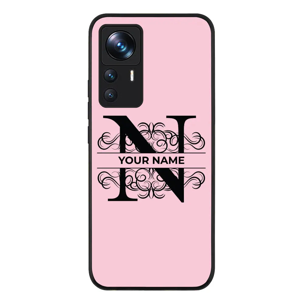 Xiaomi 12T / 12T Pro Rugged Black Split Floral Initial Phone Case - Xiaomi - Stylizedd.com