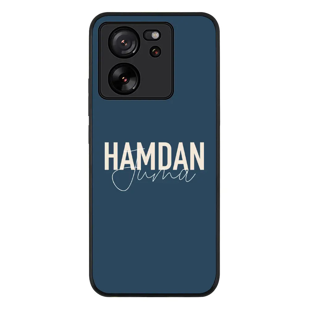 Personalized Name Horizontal Phone Case - Xiaomi - 13T / Pro / Rugged Black - Stylizedd