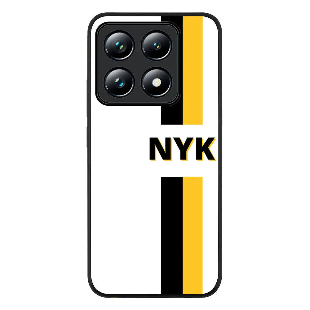 Custom Striped Monogram Phone Case - Xiaomi - 14T Pro / Rugged Black - Stylizedd