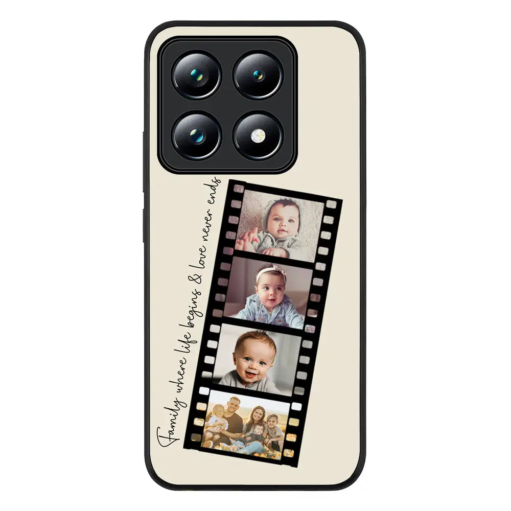 Custom Film Strips Personalised Movie Strip Phone Case - Xiaomi - 14T Pro / Rugged Black - Stylizedd