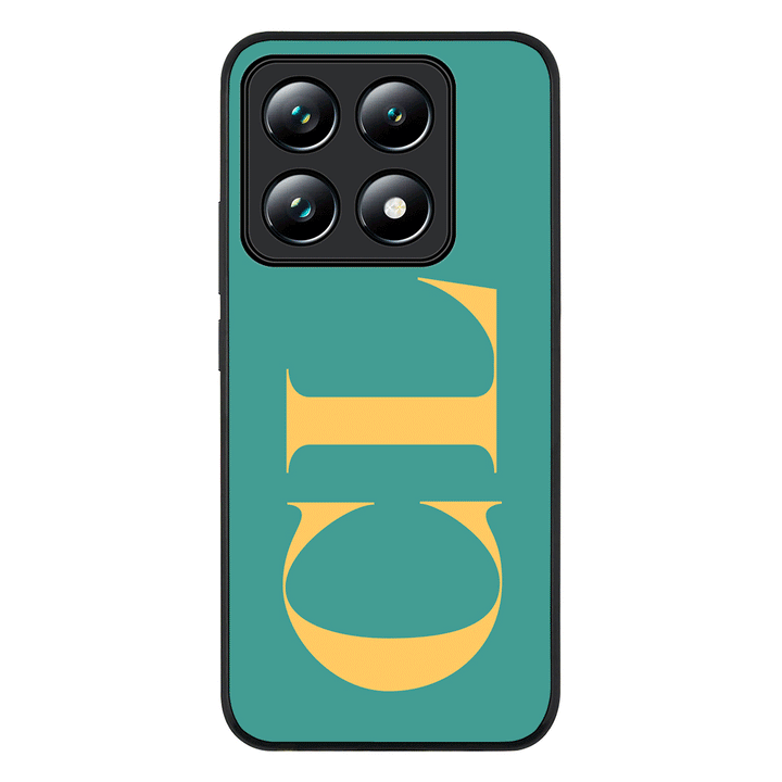 Personalized Monogram Large Initial 3D Shadow Text Phone Case - Xiaomi - 14T Pro / Rugged Black