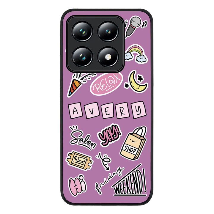Xiaomi 14T Pro / Rugged Black Personalized Name Cute Weekend Girl Sticker, Phone Case - Xiaomi - Stylizedd.com
