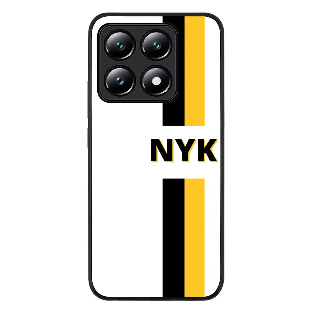 Custom Striped Monogram Phone Case - Xiaomi - 14T / Rugged Black - Stylizedd