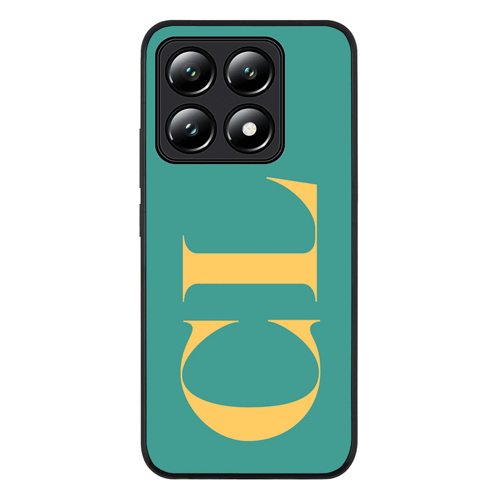 Personalized Monogram Large Initial 3D Shadow Text Phone Case - Xiaomi - 14T / Rugged Black