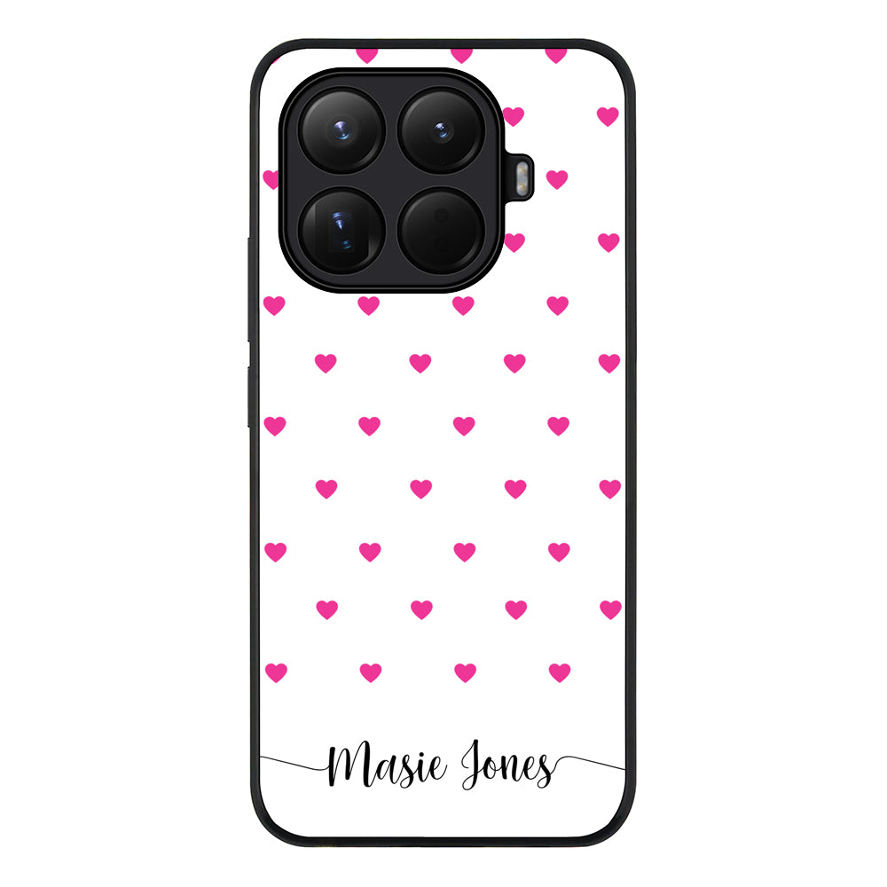 Heart Pattern Custom Text, My Name Phone Case - Xiaomi