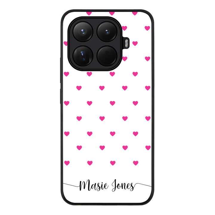 Heart Pattern Custom Text, My Name Phone Case - Xiaomi