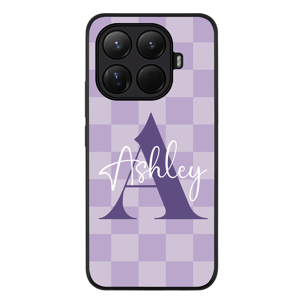 Personalized Name Initial Monogram Checkerboard, Phone Case - Xiaomi