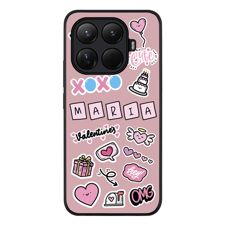Personalized Name Cute Love Heart Sticker, Phone Case - Xiaomi