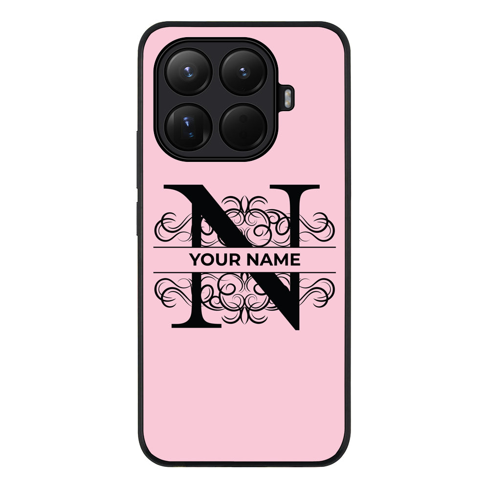Split Floral Initial Phone Case - Xiaomi