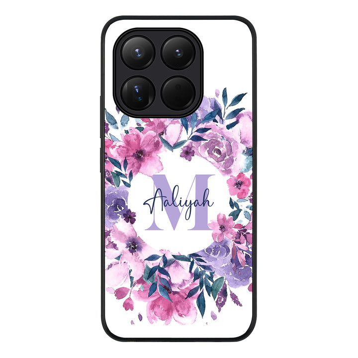 Custom Monogram Floral Flower Initial Name & Letter, Phone Case - Xiaomi
