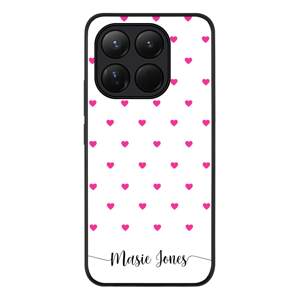 Heart Pattern Custom Text, My Name Phone Case - Xiaomi