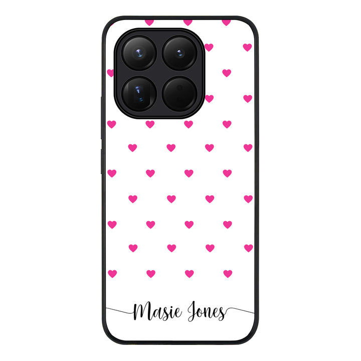 Heart Pattern Custom Text, My Name Phone Case - Xiaomi