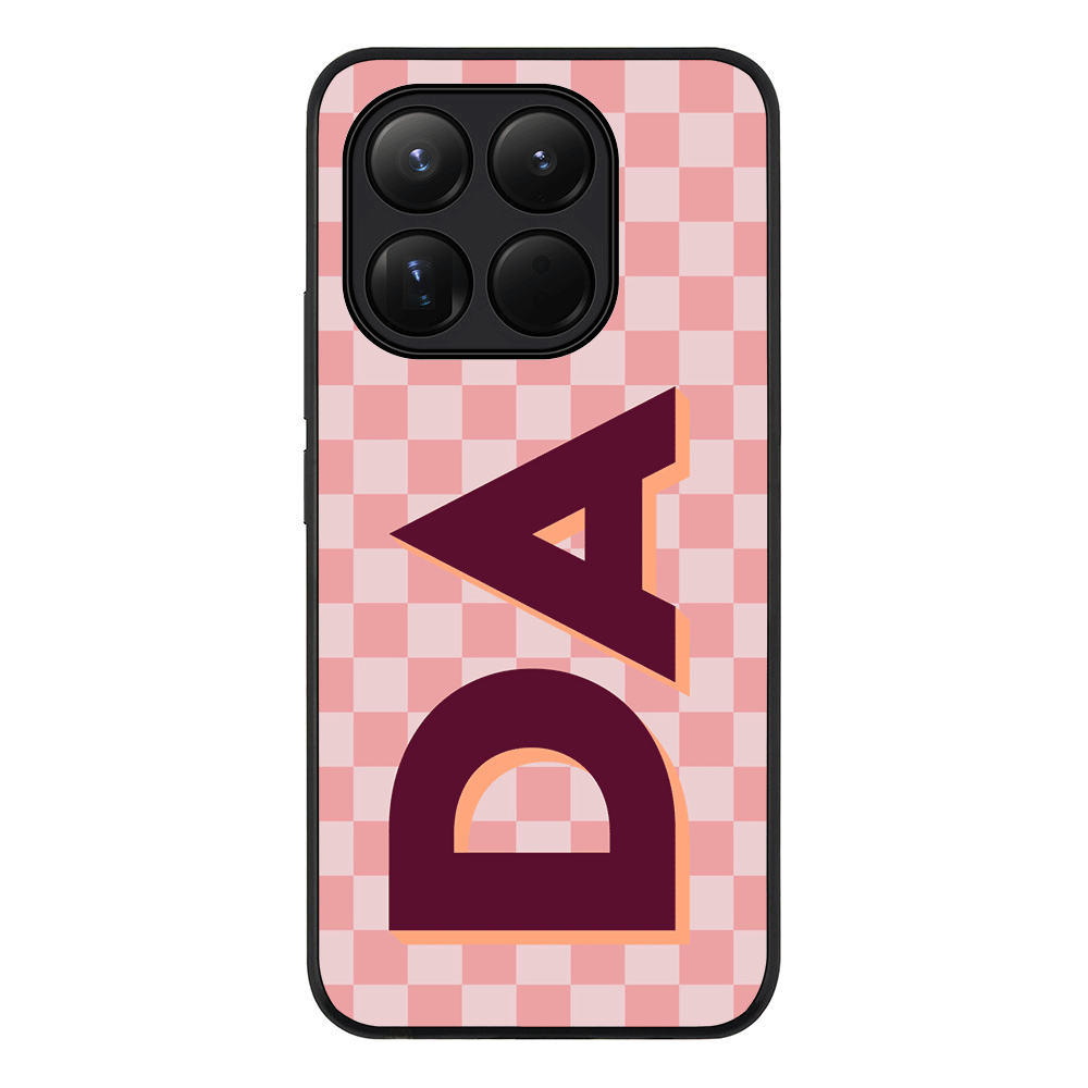 Custom Monogram Initial Small Checkerboard, Phone Case - Xiaomi