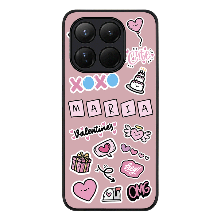 Personalized Name Cute Love Heart Sticker, Phone Case - Xiaomi