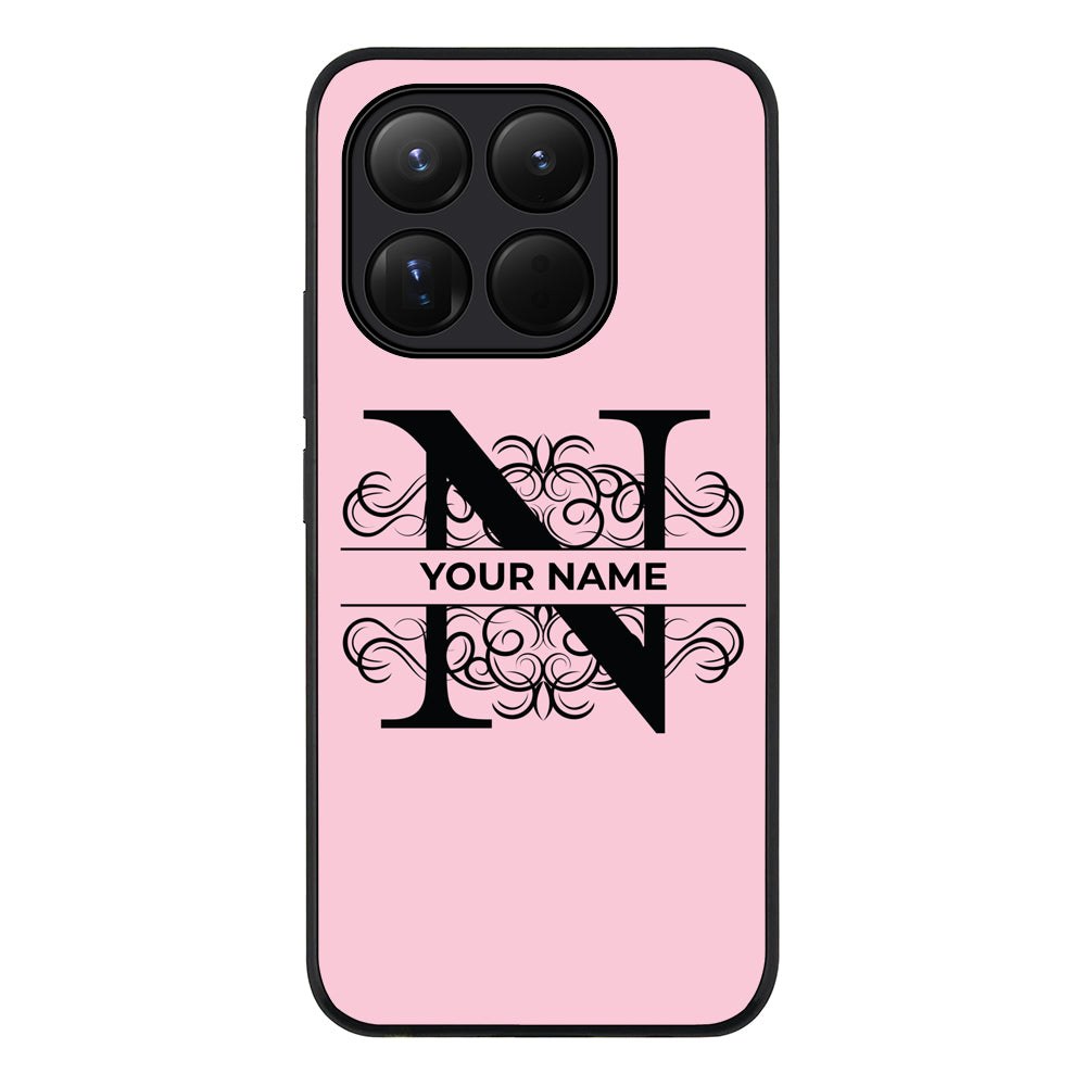 Split Floral Initial Phone Case - Xiaomi