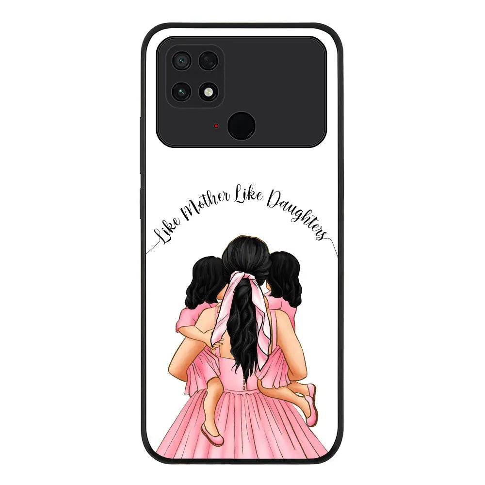 Poco C40 / Rugged Black Phone Case Mother 2 daughters Custom Clipart, Text Phone Case - Poco - Stylizedd