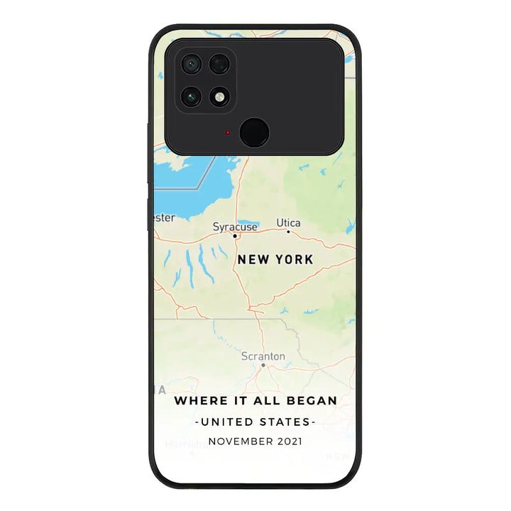 Personalized map Phone Case - Poco - C40 / Rugged Black - Stylizedd