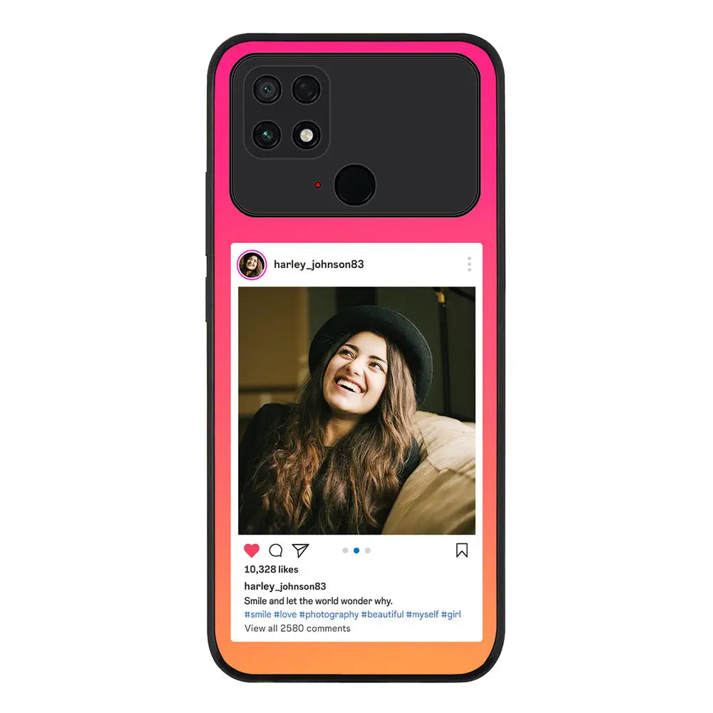 Poco C40 / Rugged Black Phone Case Custom Photo Instagram Post Template, Phone Case - Poco - Stylizedd