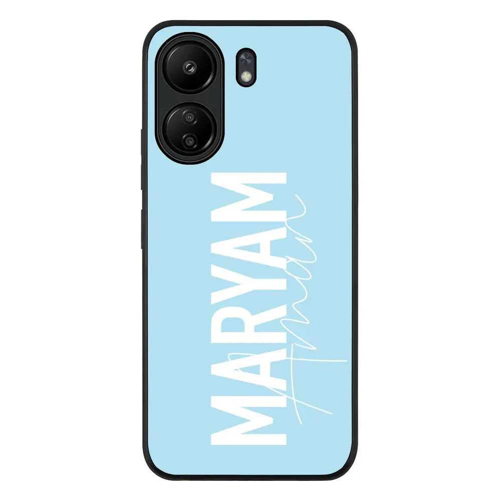 Personalized Name Vertical Phone Case - Poco - C65 / Rugged Black - Stylizedd