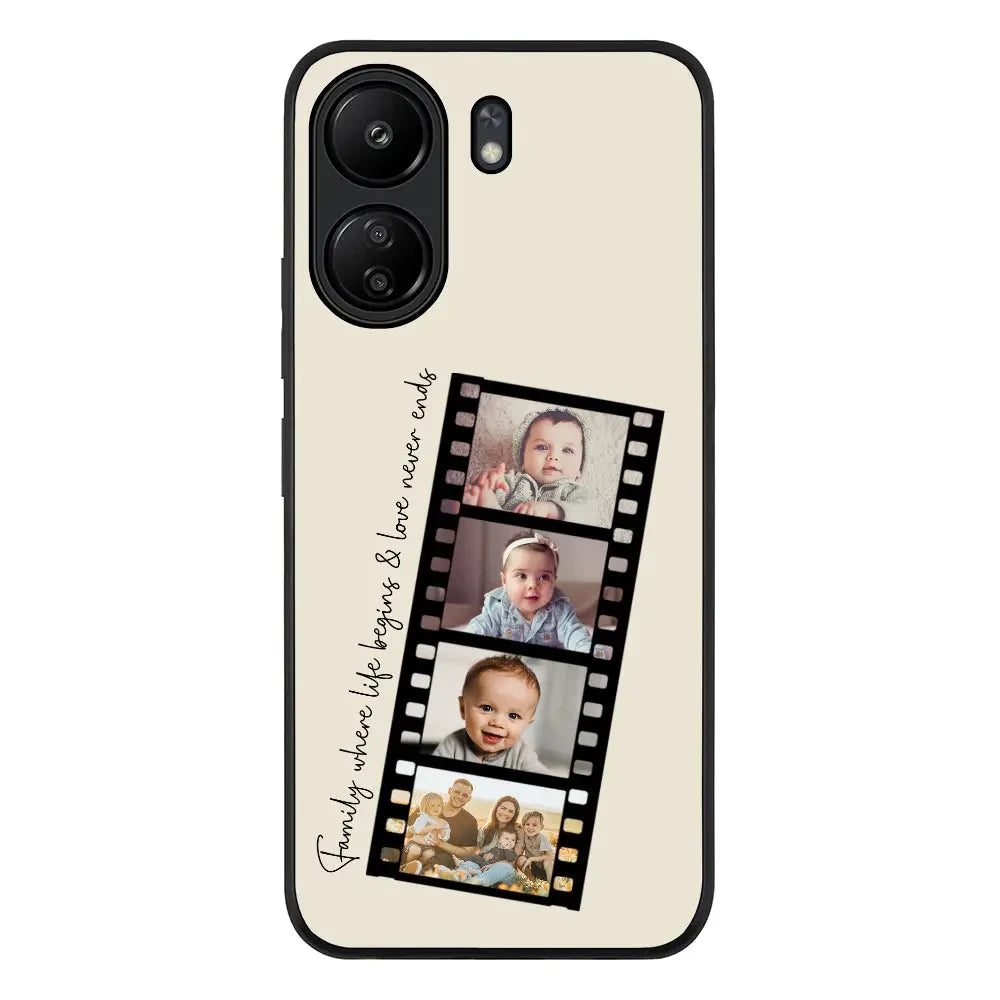 Custom Film Strips Personalised Movie Strip Phone Case - Poco - C65 / Rugged Black - Stylizedd