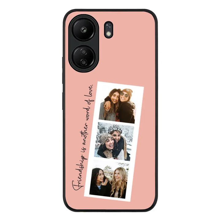 Custom Photo Strip Polaroid Style Phone Case - Poco - C65 / Rugged Black - Stylizedd