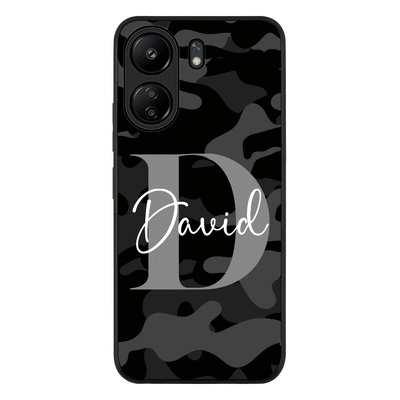 Personalized Name Camouflage Military Camo Phone Case - Poco - C65 / Rugged Black - Stylizedd