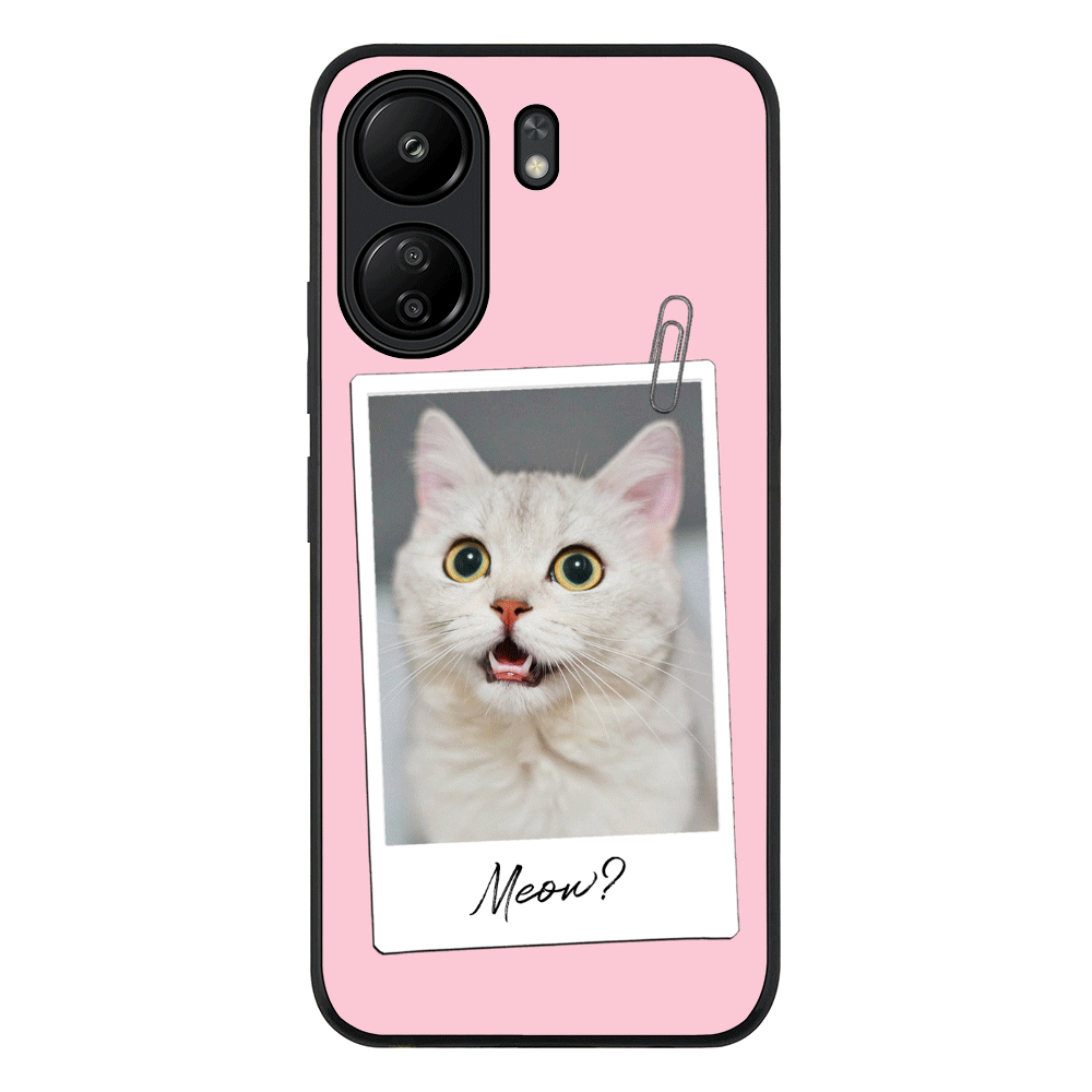 Poco C65 / Rugged Black Phone Case Polaroid Photo Pet Cat, Phone Case - Poco - Stylizedd