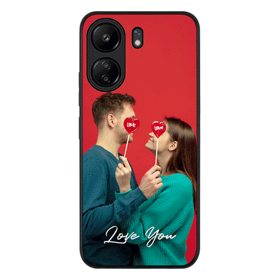 Custom Photo Valentine Phone Case - Poco - C65 / Rugged Black - Stylizedd