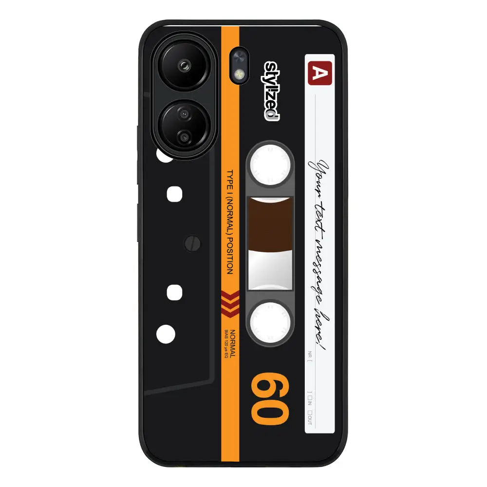 Poco C65 / Rugged Black Phone Case Custom Retro Cassette Tape Phone Case - Poco - Stylizedd