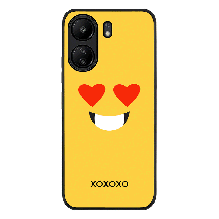 Poco C65 / Rugged Black Custom Text Emojis Emoticons Face, Phone Case - Poco - Stylizedd.com