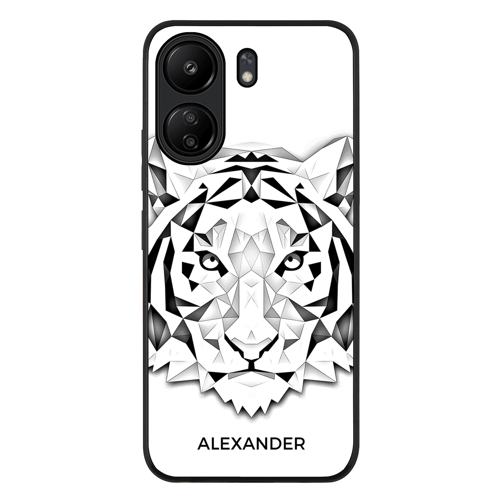 Poco C65 / Rugged Black Personalized Text Low Poly Art Design Animals, Phone Case - Poco - Stylizedd.com