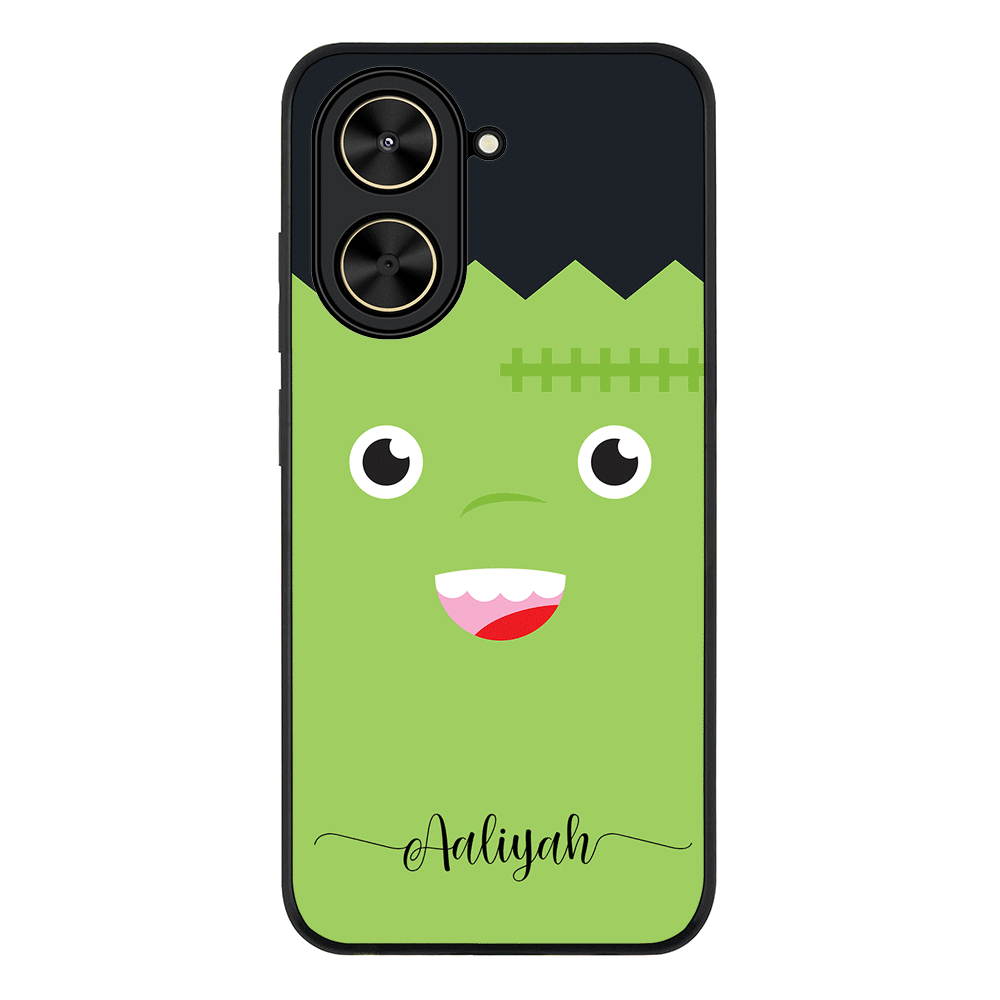 Personalized Text Cute Monsters Phone Case - Poco - C71 / Rugged Black - Stylizedd