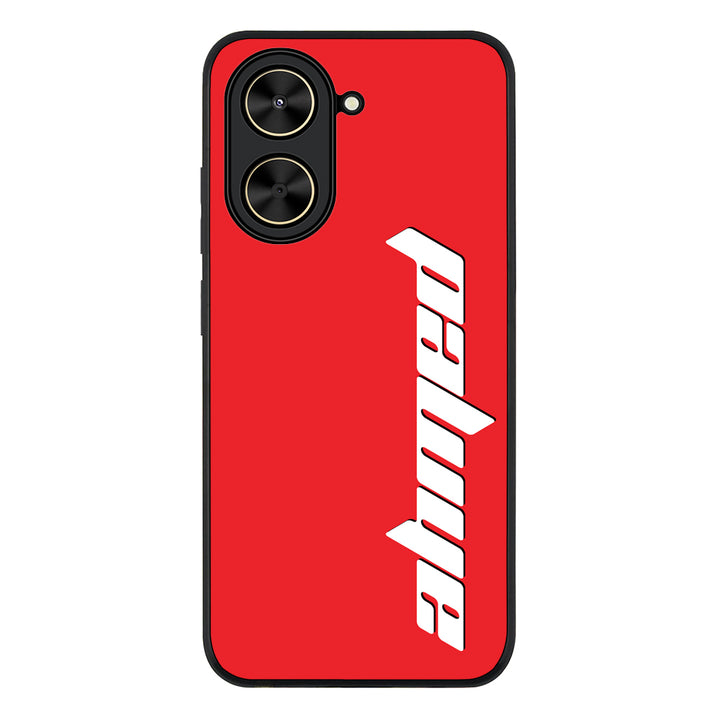 Redmi A5 4G / Rugged Black Custom Text, Vertical Name Phone Case - Redmi - Stylizedd.com