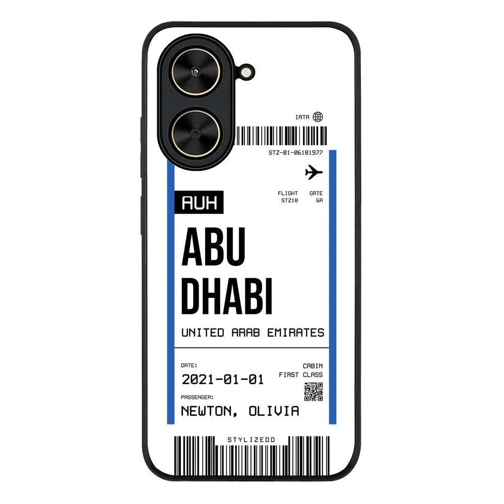 Custom Flight Boarding Pass Ticket Phone Case - Redmi - A5 4G / Rugged Black - Stylizedd
