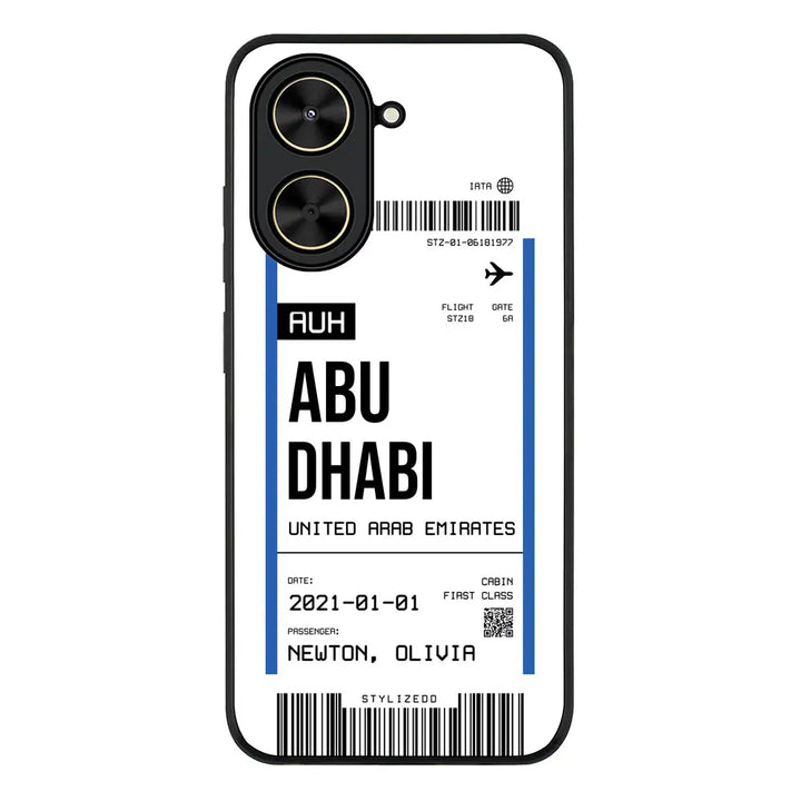 Custom Flight Boarding Pass Ticket Phone Case - Redmi - A5 4G / Rugged Black - Stylizedd