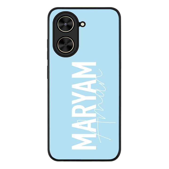 Redmi A5 4G / Rugged Black Personalized Name Vertical, Phone Case - Redmi - Redmi - Stylizedd.com