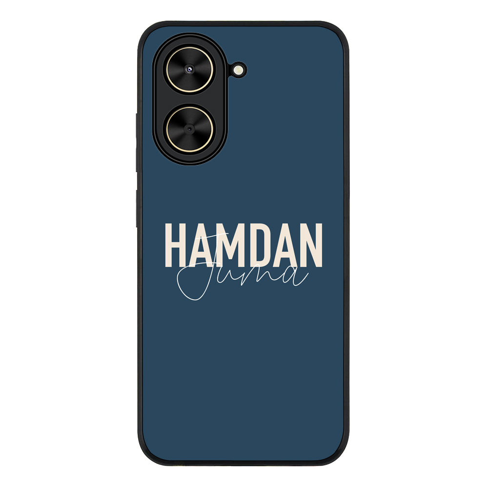 Redmi A5 4G / Rugged Black Personalized Name Horizontal, Phone Case - Redmi - Stylizedd.com
