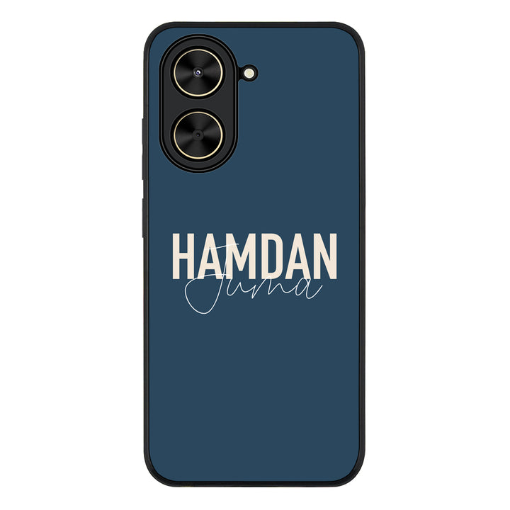 Redmi A5 4G / Rugged Black Personalized Name Horizontal, Phone Case - Redmi - Stylizedd.com