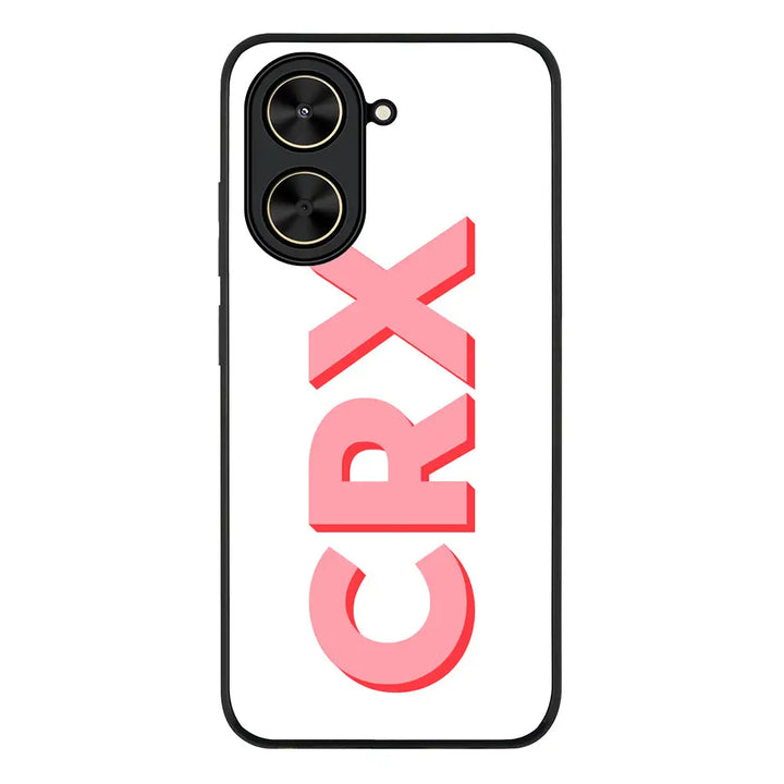 Personalized Monogram Initial 3D Shadow Text Phone Case - Poco - C71 / Rugged Black - Stylizedd