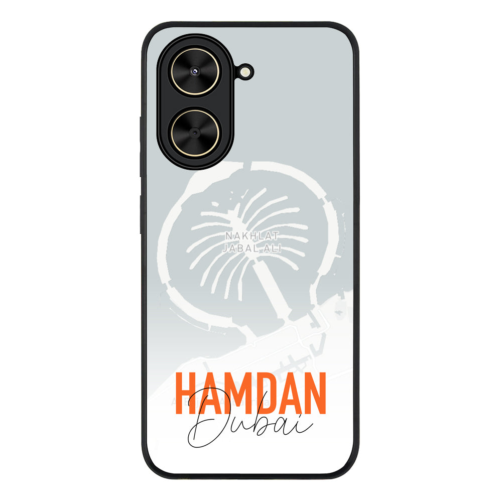 Redmi A5 4G / Rugged Black Personalized Location Map & Name, Phone Case - Redmi - Stylizedd.com