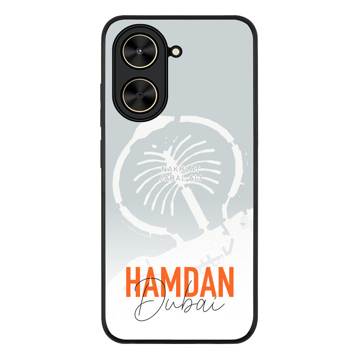Redmi A5 4G / Rugged Black Personalized Location Map & Name, Phone Case - Redmi - Stylizedd.com