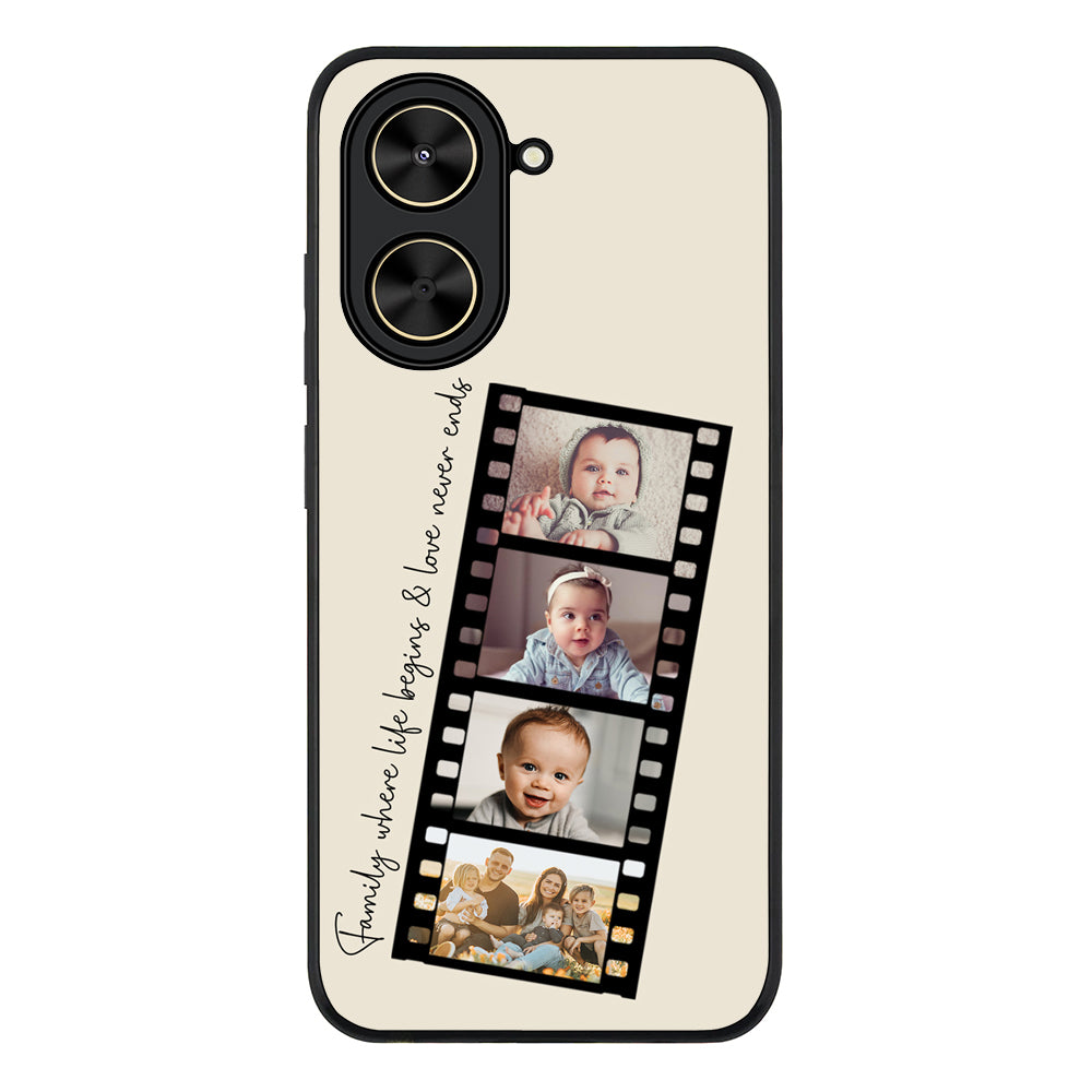 Redmi A5 4G / Rugged Black Custom Film Strips Personalised Movie Strip, Phone Case - Redmi - Stylizedd.com