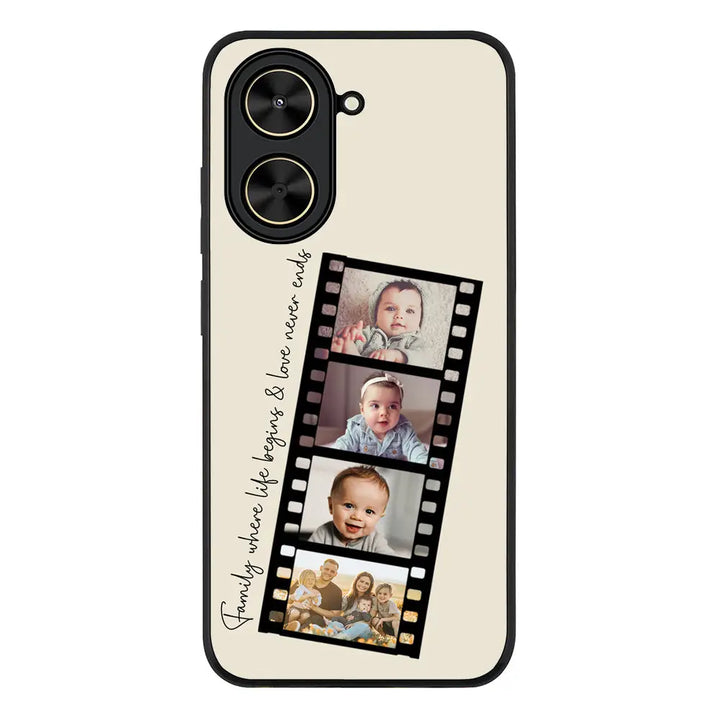 Custom Film Strips Personalised Movie Strip Phone Case - Poco - C71 / Rugged Black - Stylizedd