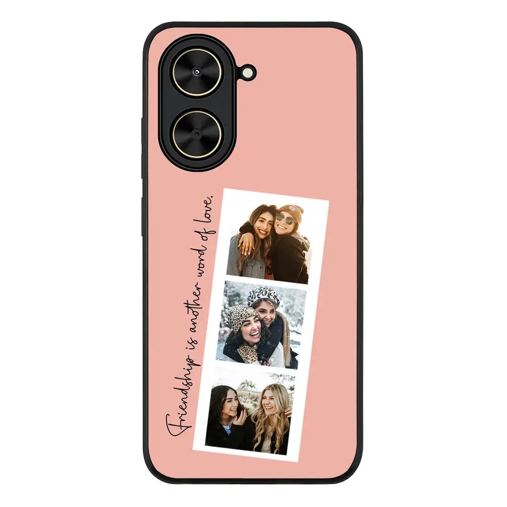 Custom Photo Strip Polaroid Style Phone Case - Redmi - A5 4G / Rugged Black - Stylizedd