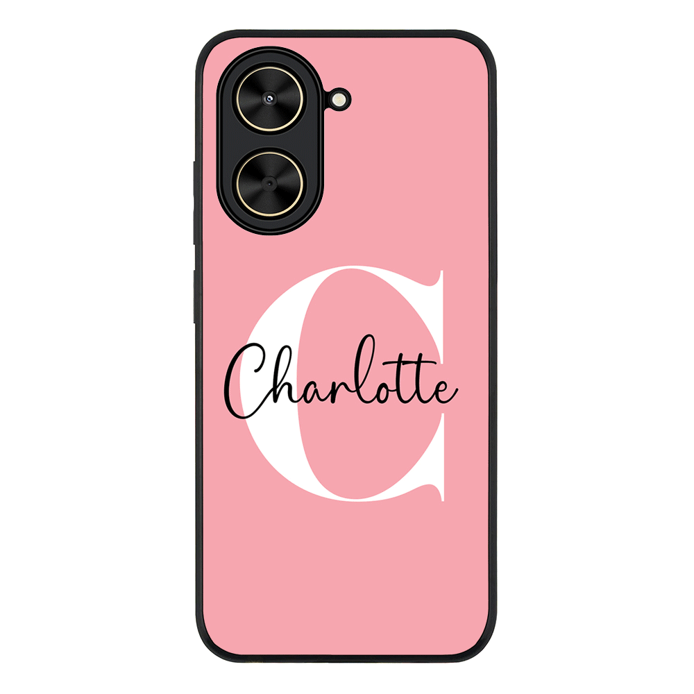 Redmi A5 4G / Rugged Black Custom Monogram Large Initial Name & Letter, Phone Case - Redmi - Stylizedd.com