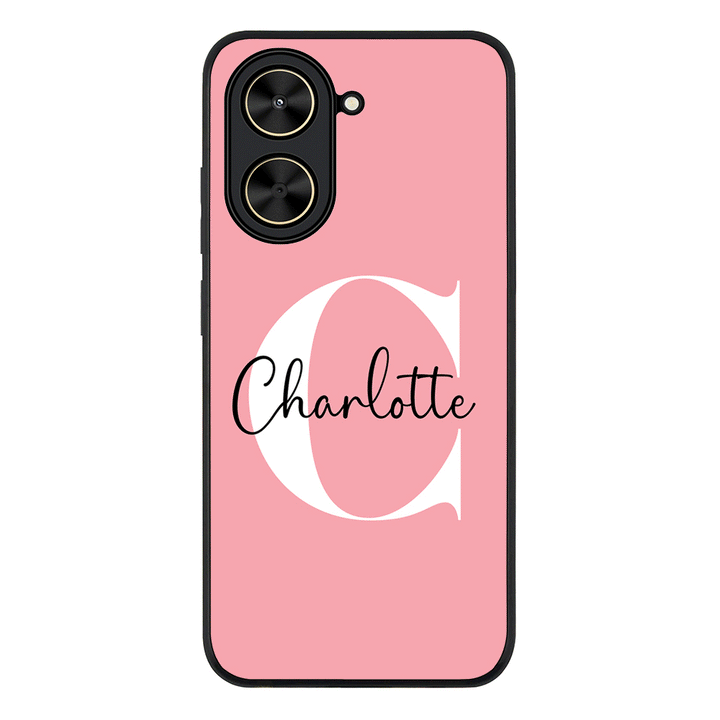 Redmi A5 4G / Rugged Black Custom Monogram Large Initial Name & Letter, Phone Case - Redmi - Stylizedd.com